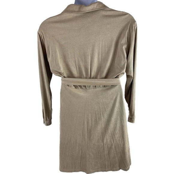 Calvin Klein Women’s 12 Faux Suede Dress Long Sleeve Collared Belt Button Down - Picture 4 of 10